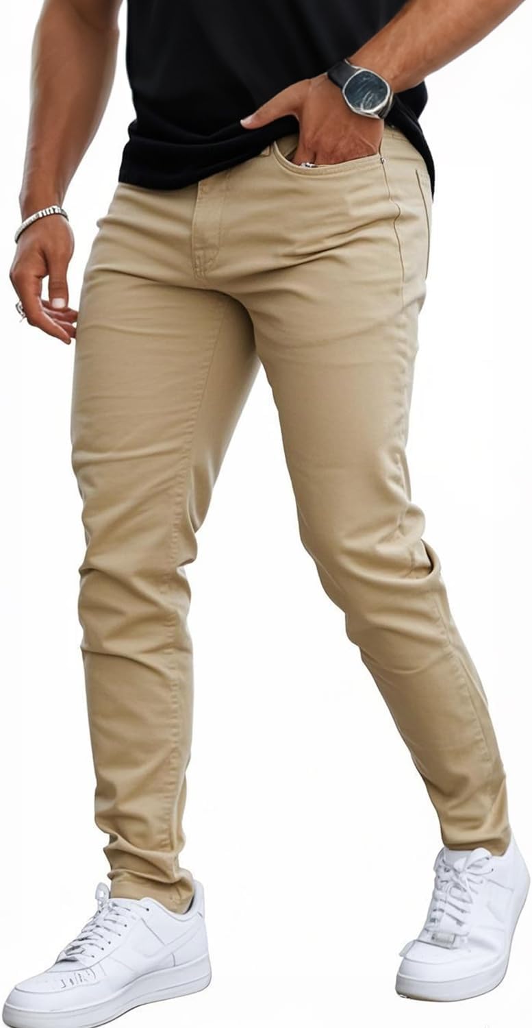 GINGTTO GINGTTO Skinny Jeans Men Slim Fit Stretch Tapered Leg 28/30//32 in