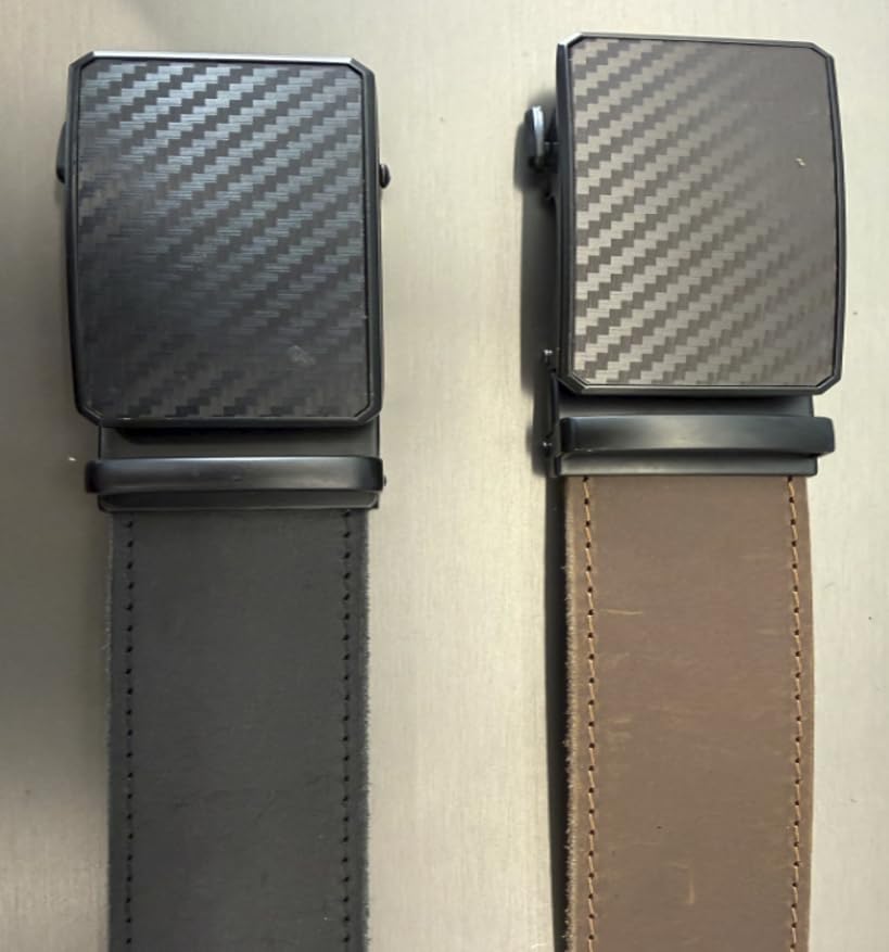 BULLIANT BULLIANT Men Full Grain Ratchet Belt 2Pack Trimmable 1 3/8“-Gift Boxed