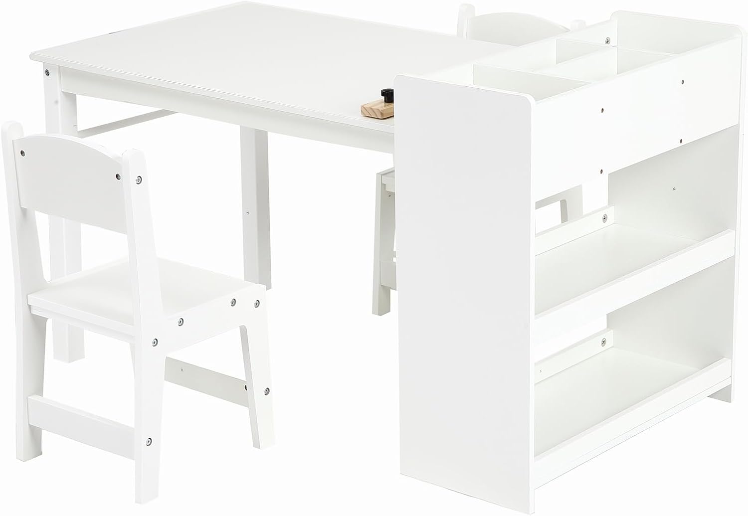 GarveeHome GarveeHome Wooden Kids Art Table & 2 Chairs Set, Toddler Craft Play…