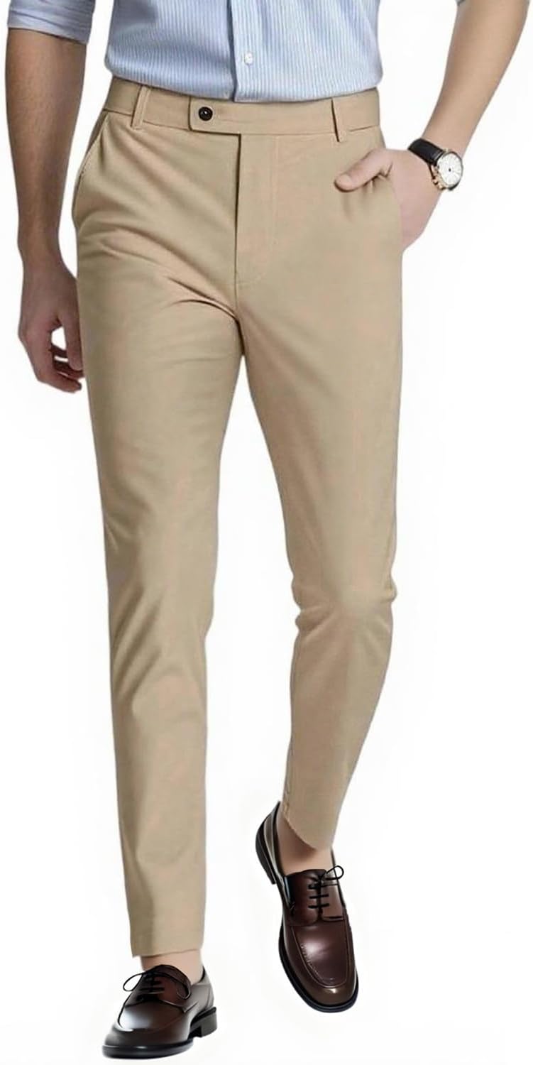 GINGTTO GINGTTO Mens Dress Pants Slim Fit Stretch Skinny Slacks Tapered Leg