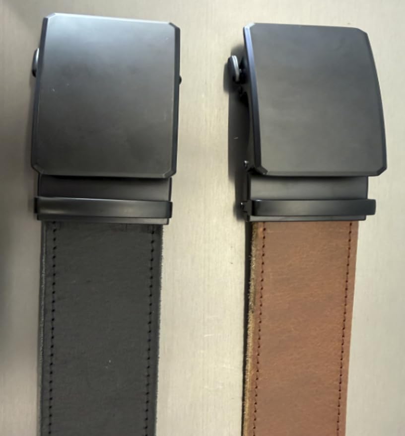 BULLIANT BULLIANT Men Full Grain Ratchet Belt 2Pack Trimmable 1 3/8“-Gift Boxed