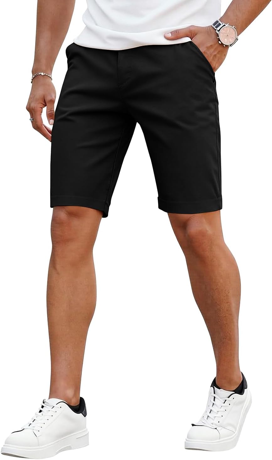 GINGTTO GINGTTO Mens Slim Fit Shorts 7" 9" Inseam Stretch Chinos Skinny…