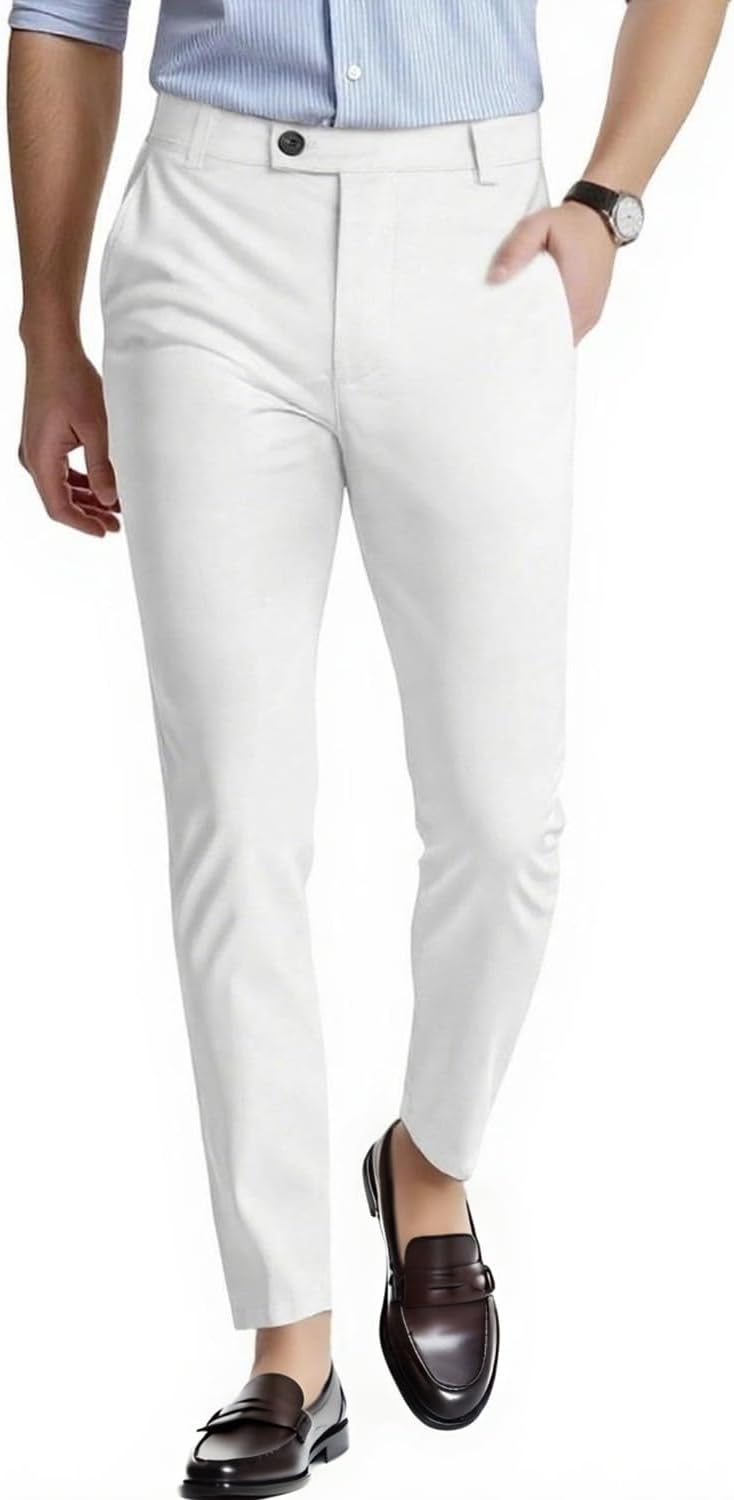 GINGTTO GINGTTO Mens Dress Pants Slim Fit Stretch Skinny Slacks Tapered Leg