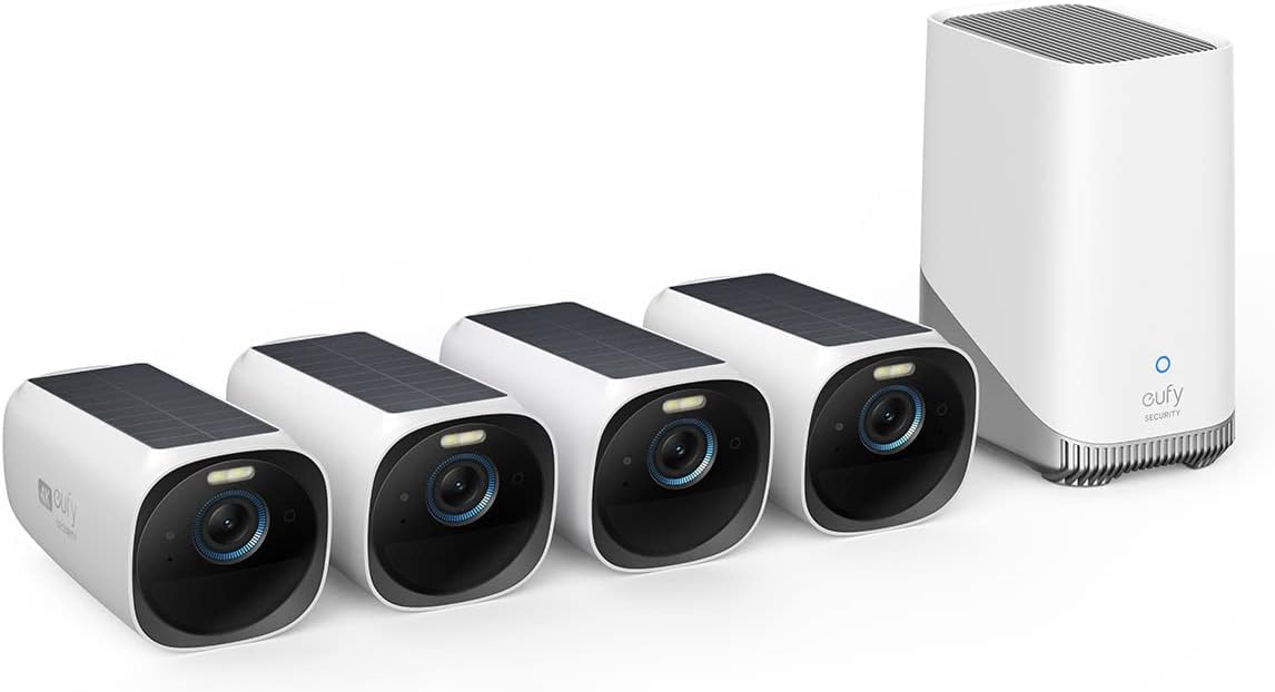 eufy Security eufy Security eufyCam S330 (eufyCam 3), 4-Cam Kit, 4K Solar