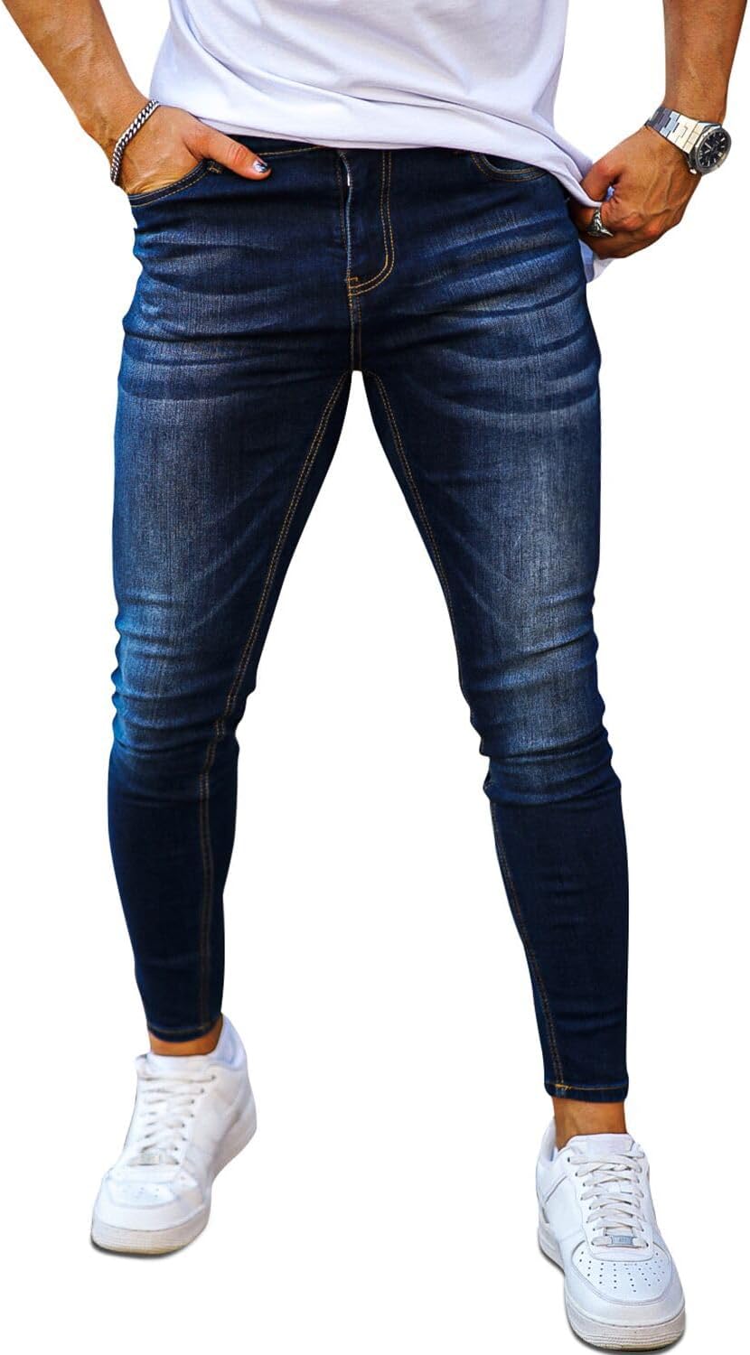 GINGTTO GINGTTO Skinny Jeans Men Stretch Tapered Leg Slim Fit 28/30//32 in