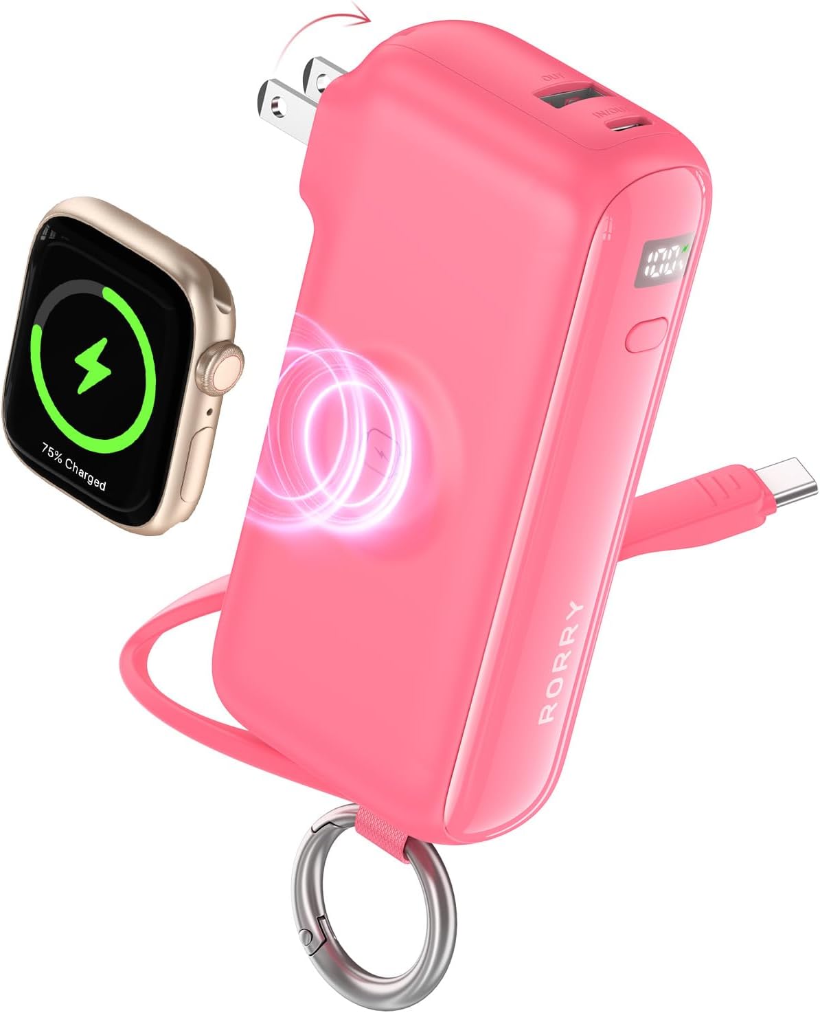 RORRY RORRY Flow Portable Charger 10000mAh 40W Wall Plug Power Bank Battery…