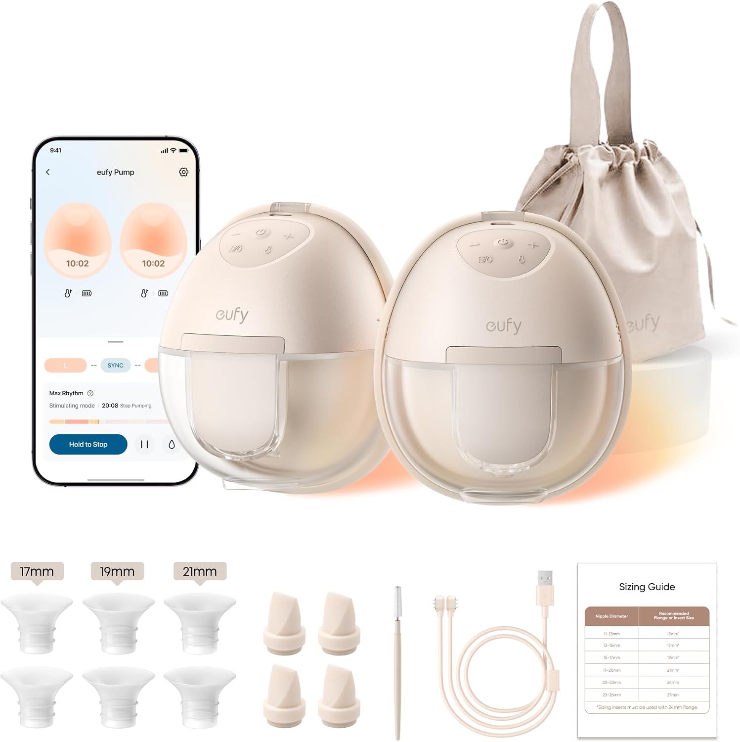 eufy Security eufy Heated Wearable Breast Pump S1, HeatFlow, Hands-Free