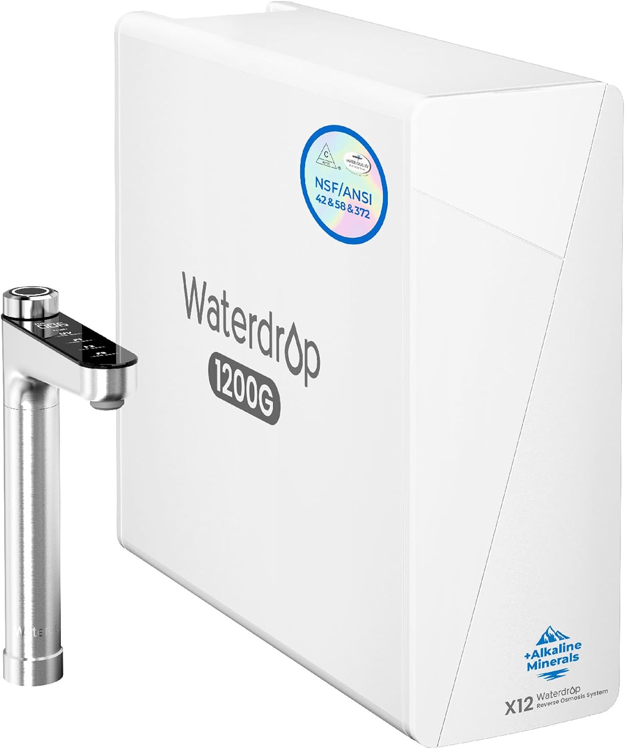 Waterdrop Waterdrop X12Alkaline Mineral Reverse Osmosis System 1200 GPD Silver…