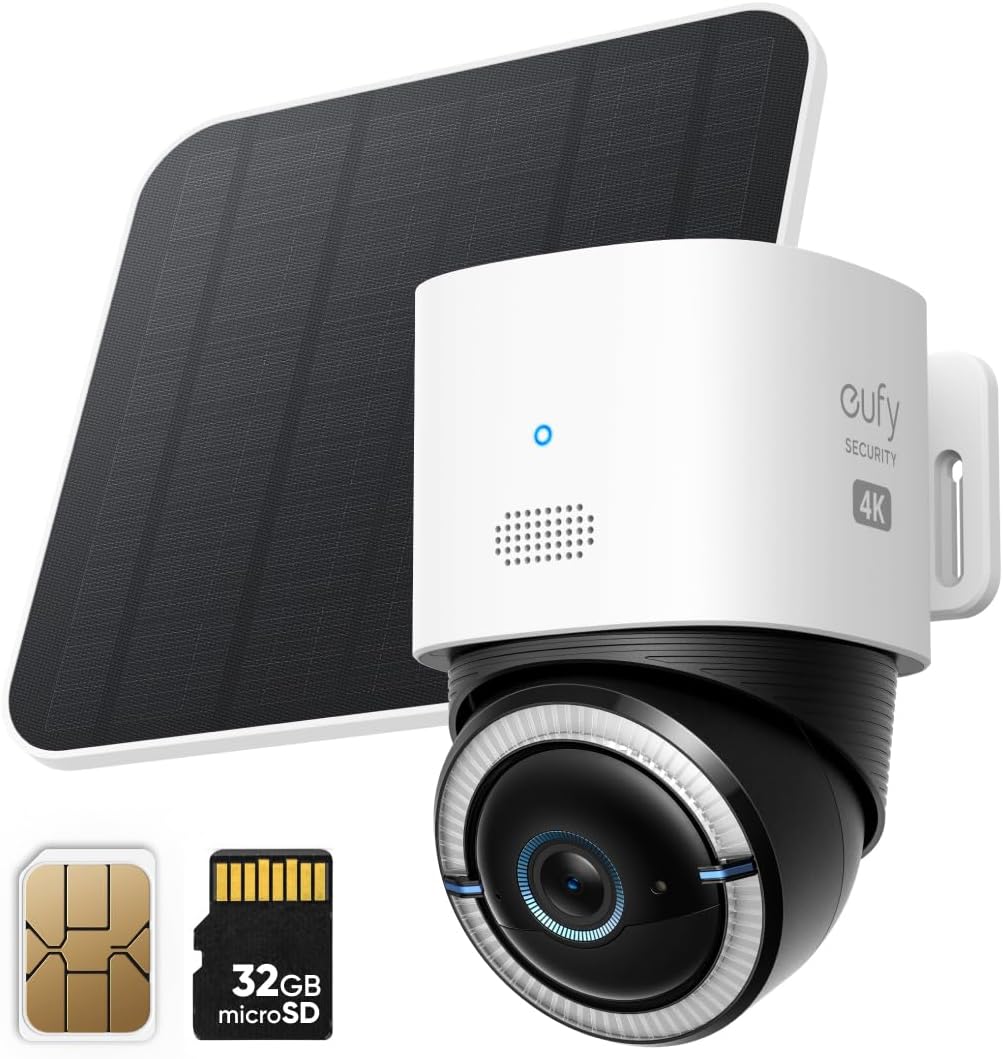 eufy Security eufy Security 4G LTE Cam S330, 4K Cellular Solar Security Cameras…