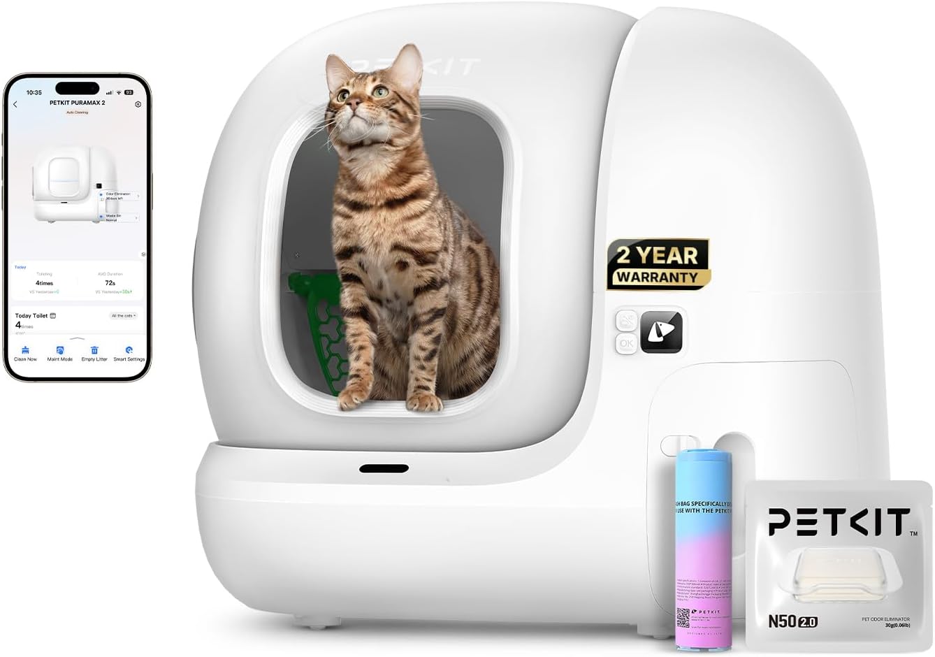 PETKIT PETKIT PuraMax 2 Odor Free Automatic Cat Litter Box,with 2-Year Coverage