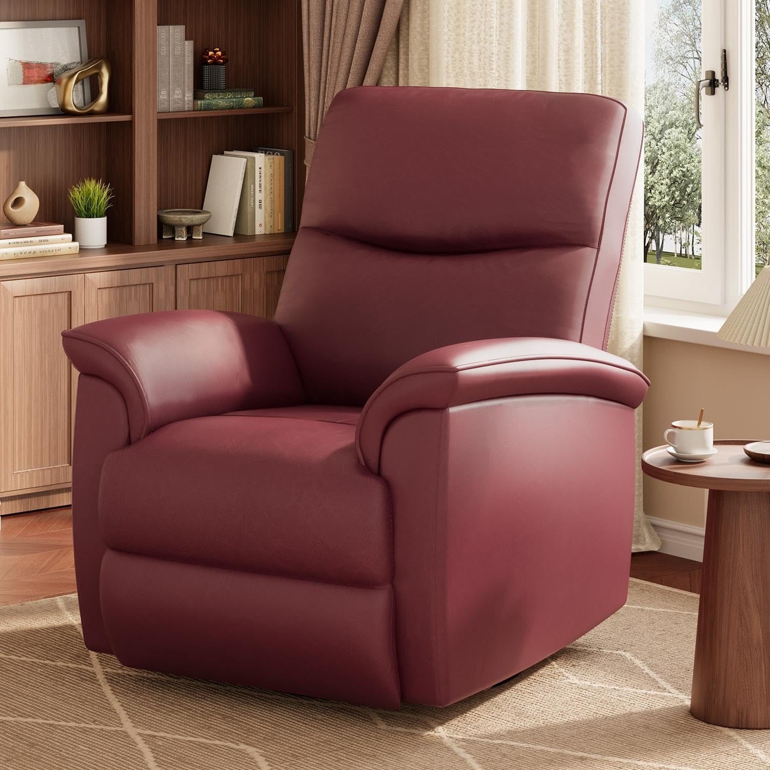 Leather Leather Recliner Chair for Adults Power Recliner with USB Charging…