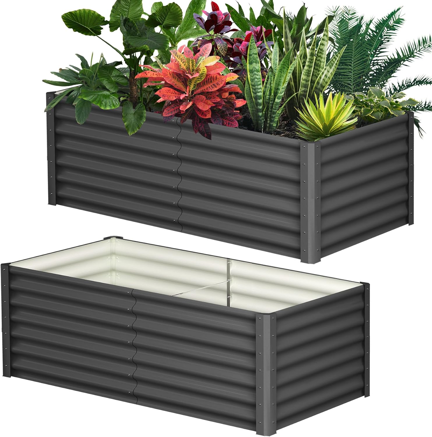 GarveeHome GarveeHome 6 * 3 * 2FT Raised Garden Bed Kit, Galvanized Raised Garden…