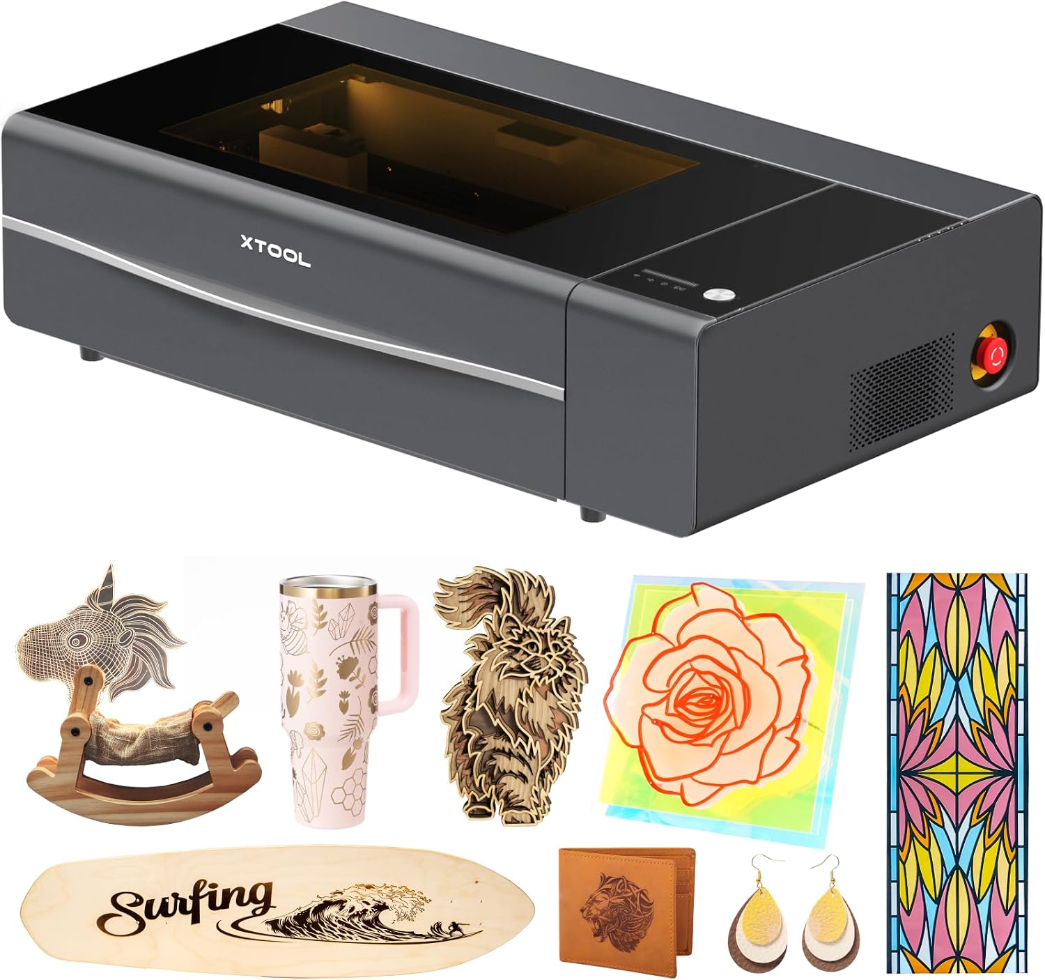 xTool xTool P2S 55W CO2 Laser Cutter, Smart Desktop CO2 Laser Engraver and…