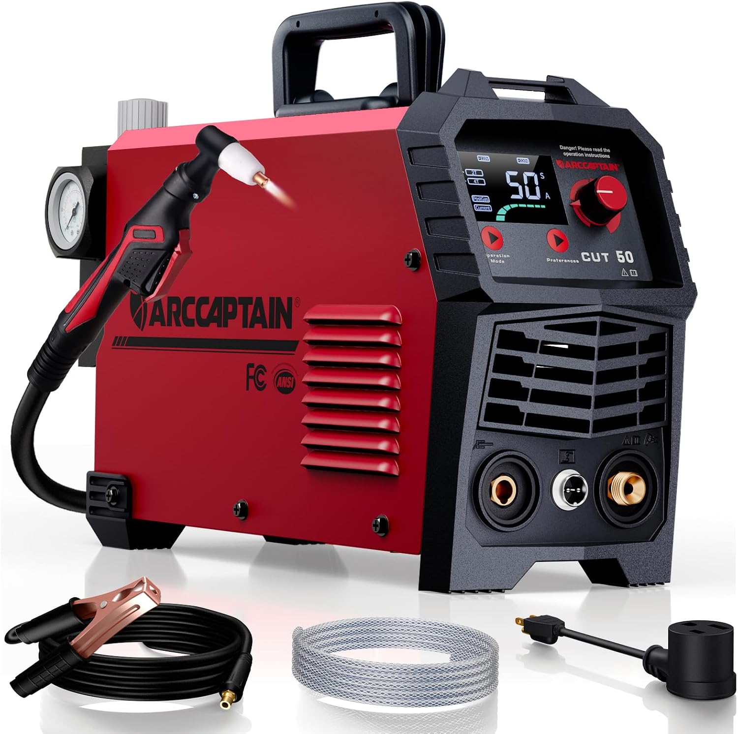 ARCCAPTAIN ARCCAPTAIN 50A Plasma Cutter Machine, 110V/220V Dual Voltage, 2/3" Max…