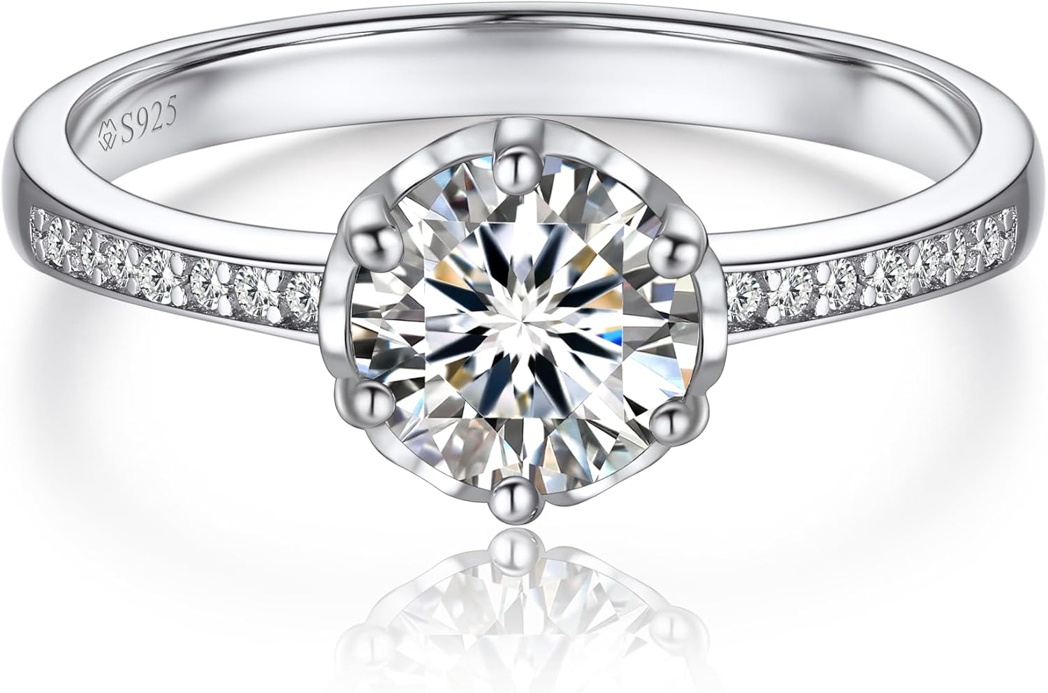 MomentWish MomentWish Promise Rings for Her, 1Carat Moissanite Engagement Rings,…