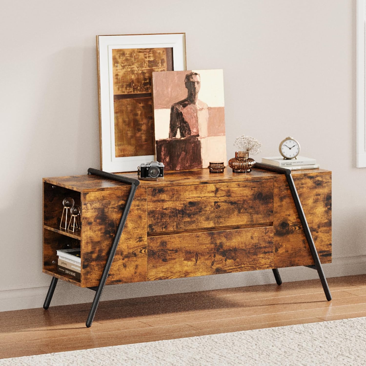 GarveeHome GarveeHome 47 in Modern TV Stand for Living Room, Farmhouse…