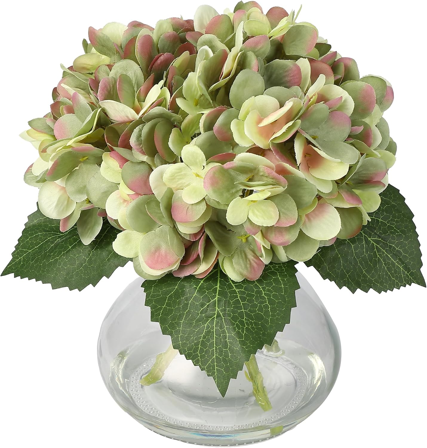 Artificial Artificial Hydrangea Flowers with Glass Vase & Fake Water - Faux…