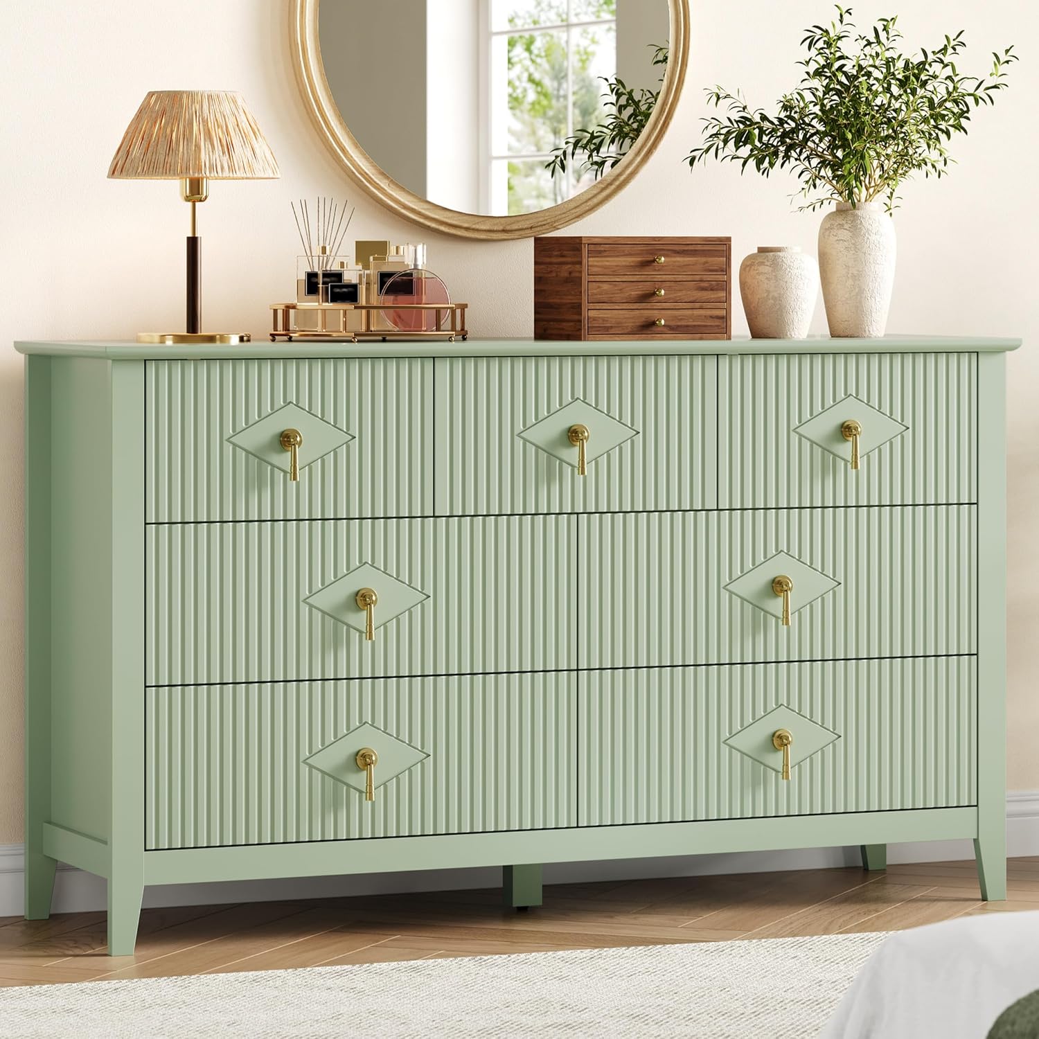 GarveeHome GarveeHome Fluted Dresser for Bedroom, Chest Organizer Unit with…